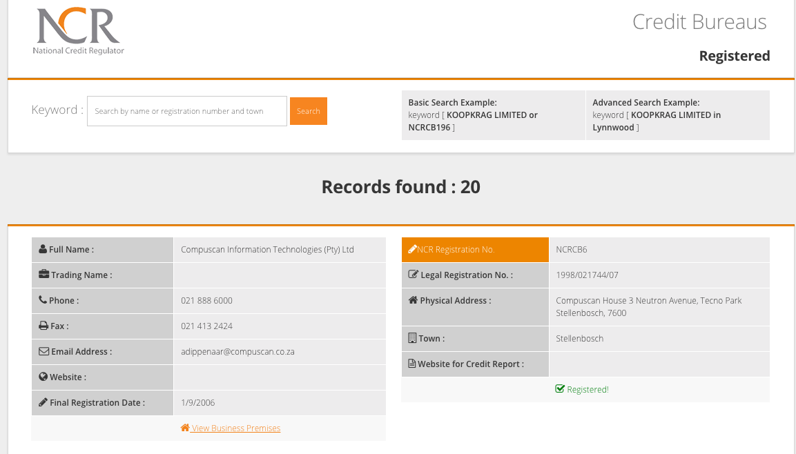 Free credit report South Africa –