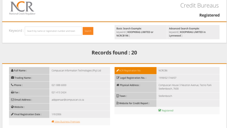 Free credit report South Africa –